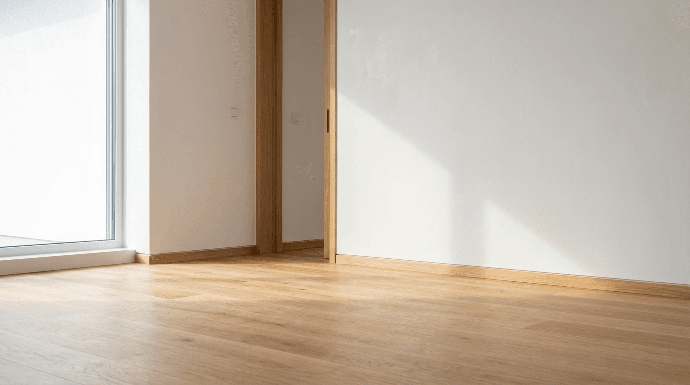 Maison récemment ravalée avec un enduit beige propre et une toiture neuve