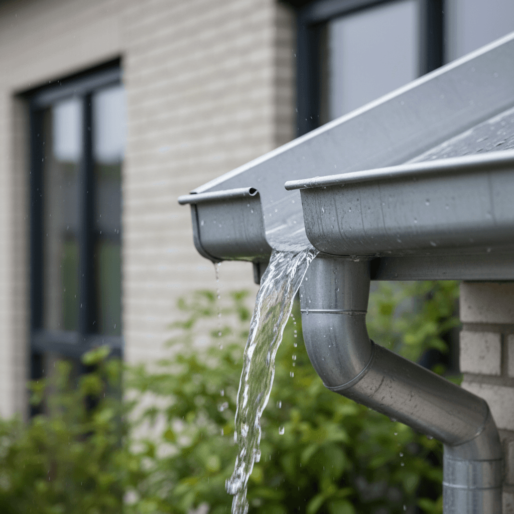 Descente d'eau qui encaisse bien les pluies de la région