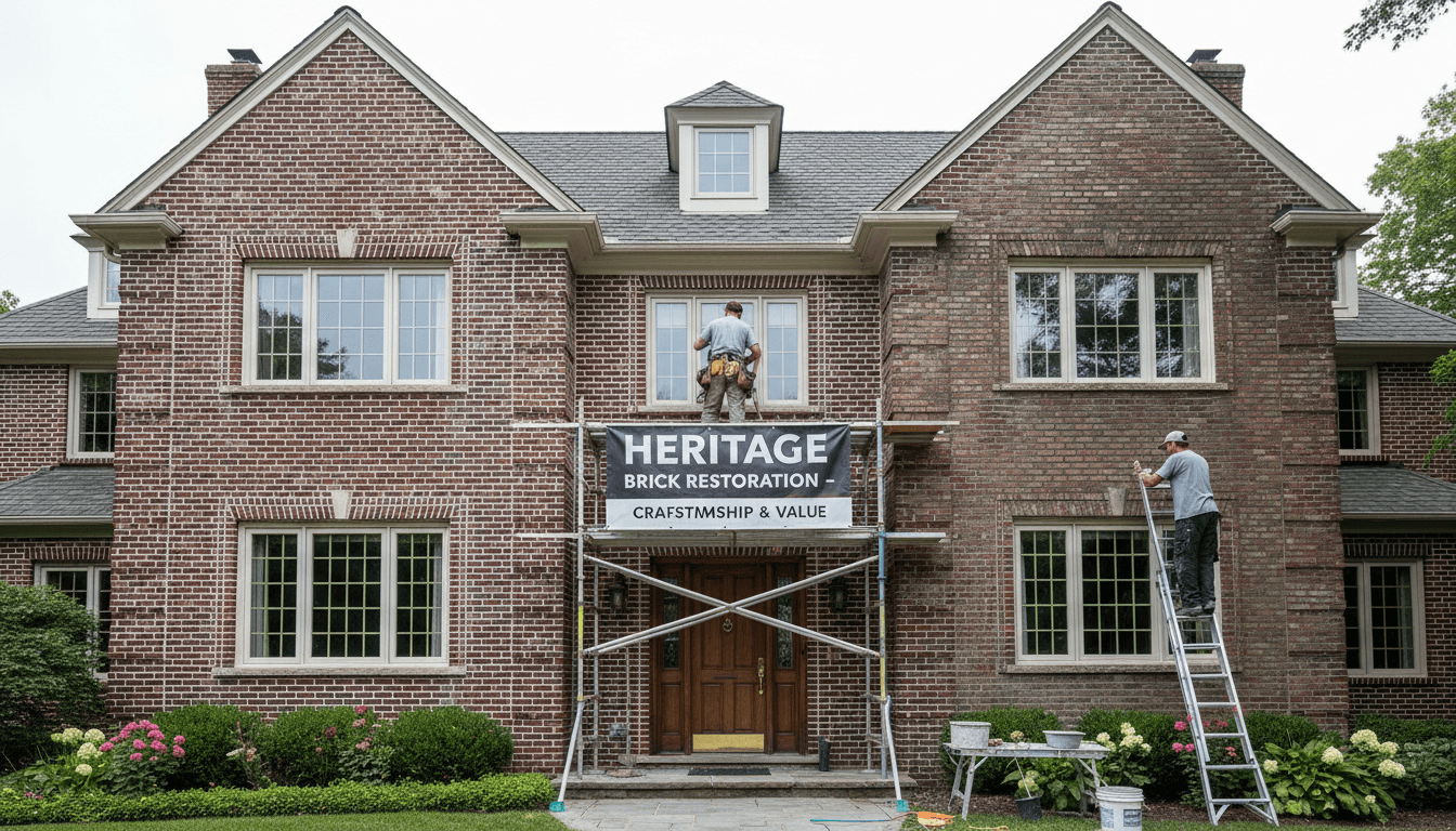 Avant et après d'une façade rénovée à Waterloo